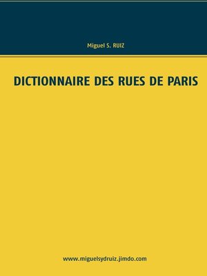 cover image of Dictionnaire des rues de Paris
